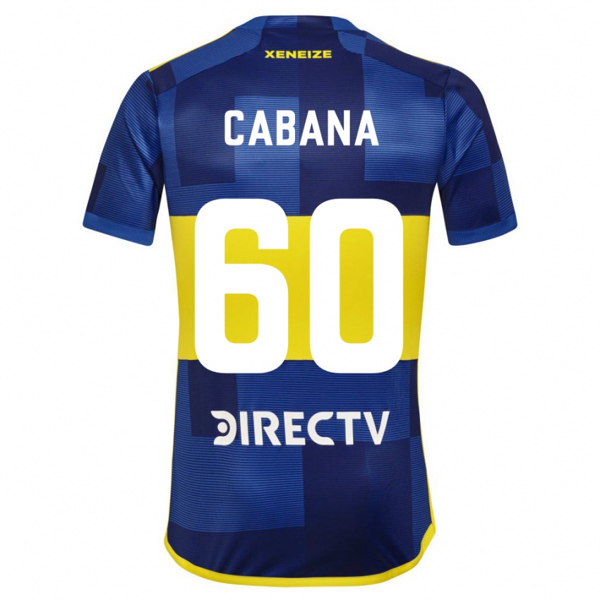 Heren Juan Pablo Cabana #60 Donkerblauw Geel Thuisshirt Thuistenue 2023/24 T-Shirt