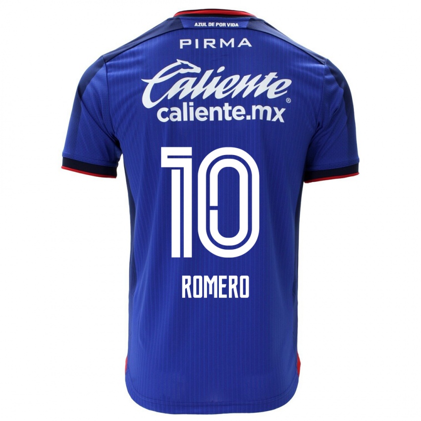 Heren Angel Romero #10 Blauw Thuisshirt Thuistenue 2023/24 T-Shirt