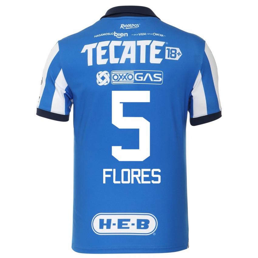 Heren Monica Flores #5 Blauw Wit Thuisshirt Thuistenue 2023/24 T-Shirt