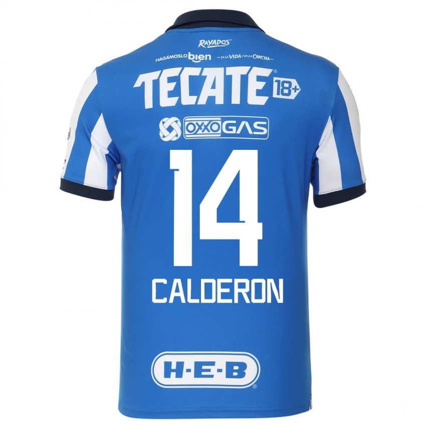 Heren Alejandra Calderon #14 Blauw Wit Thuisshirt Thuistenue 2023/24 T-Shirt