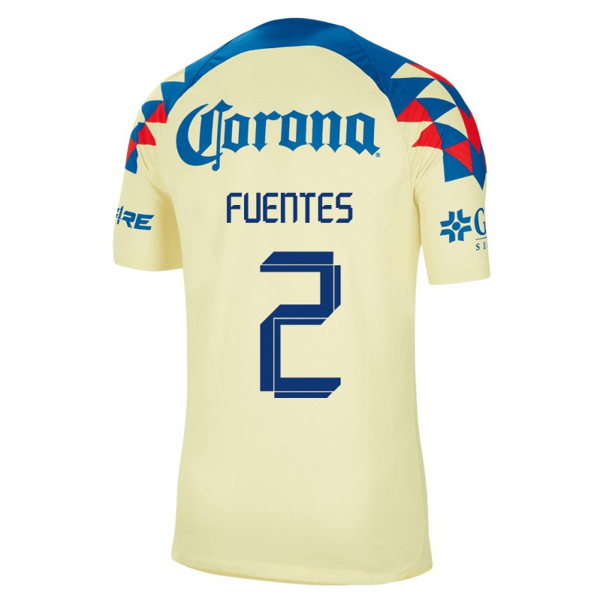 Heren Luis Fuentes #2 Geel Thuisshirt Thuistenue 2023/24 T-Shirt