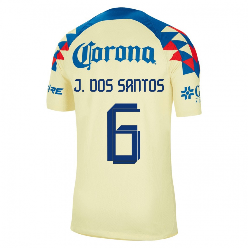 Heren Jonathan Dos Santos #6 Geel Thuisshirt Thuistenue 2023/24 T-Shirt