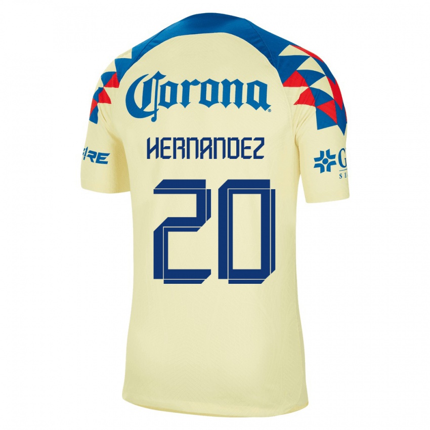 Heren Nicki Hernandez #20 Geel Thuisshirt Thuistenue 2023/24 T-Shirt