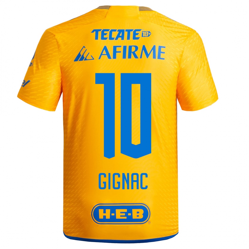 Heren Andre-Pierre Gignac #10 Geel Thuisshirt Thuistenue 2023/24 T-Shirt