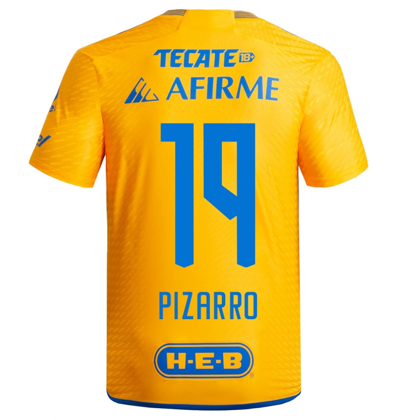 Heren Guido Pizarro #19 Geel Thuisshirt Thuistenue 2023/24 T-Shirt