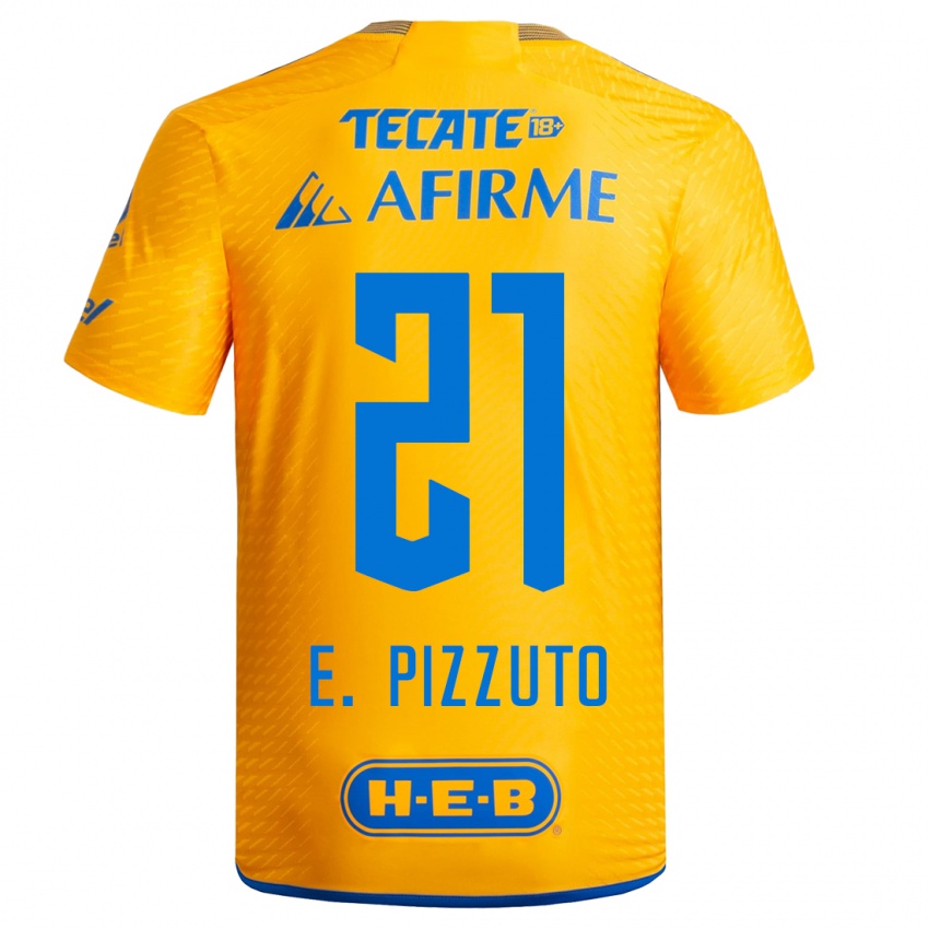 Heren Eugenio Pizzuto #21 Geel Thuisshirt Thuistenue 2023/24 T-Shirt
