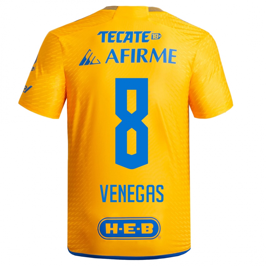 Heren Francisco Venegas #8 Geel Thuisshirt Thuistenue 2023/24 T-Shirt