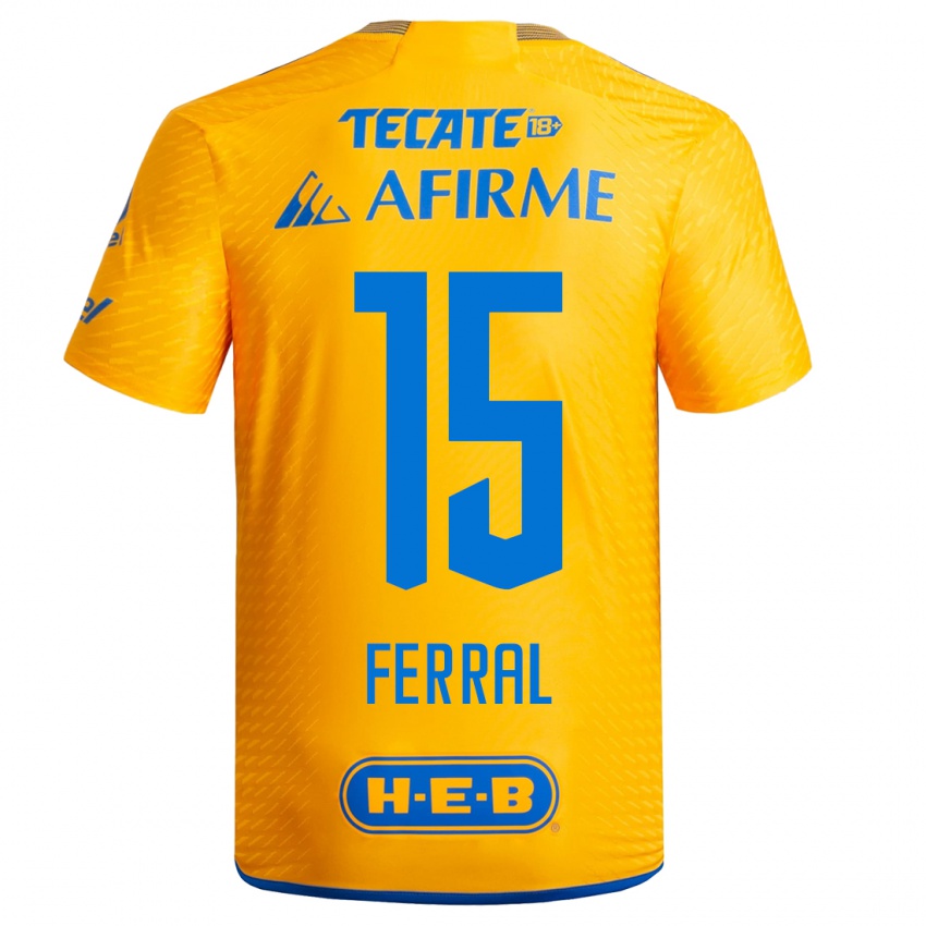 Heren Cristina Ferral #15 Geel Thuisshirt Thuistenue 2023/24 T-Shirt