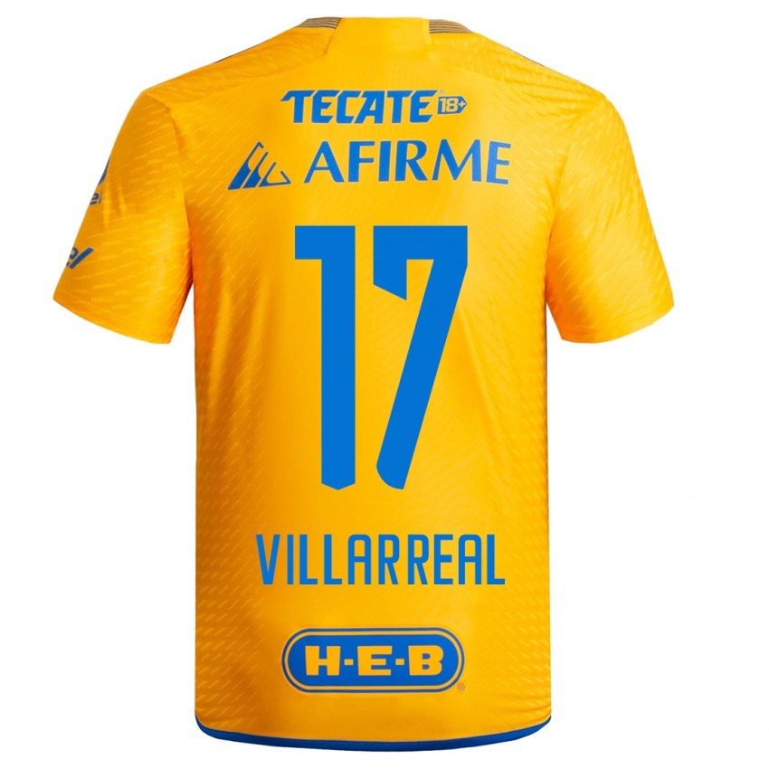 Heren Natalia Villarreal #17 Geel Thuisshirt Thuistenue 2023/24 T-Shirt