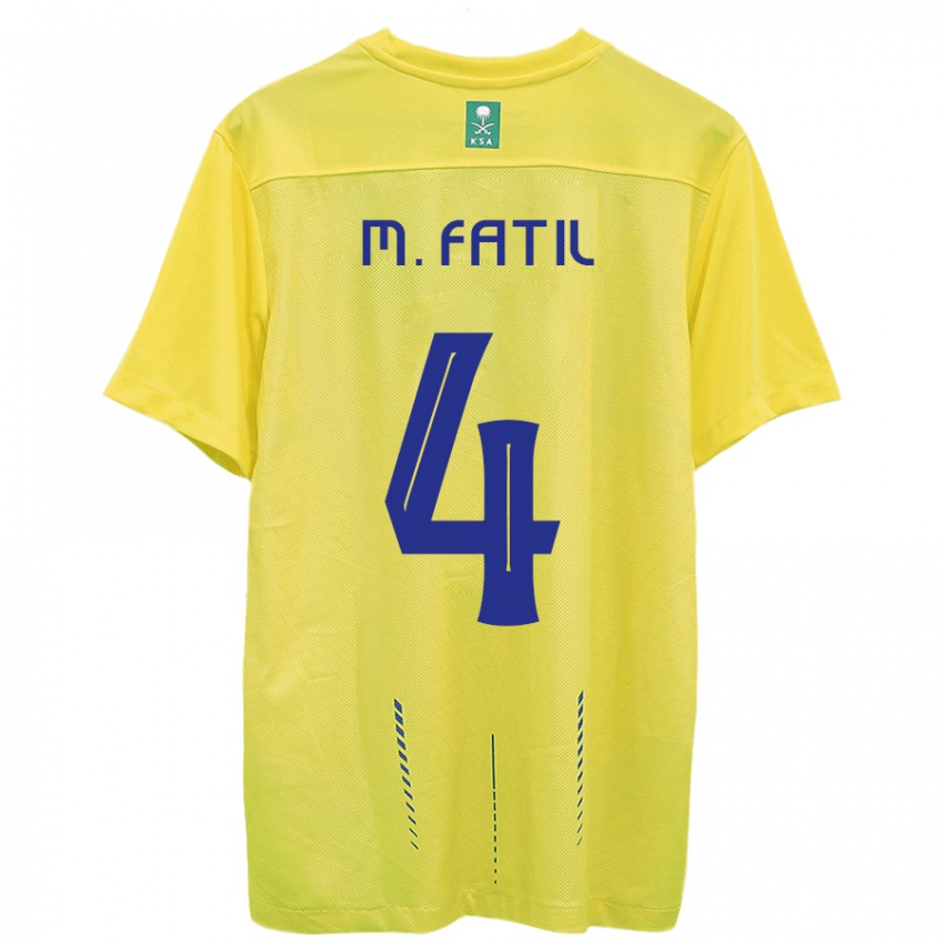 Heren Mohammed Al-Fatil #4 Geel Thuisshirt Thuistenue 2023/24 T-Shirt