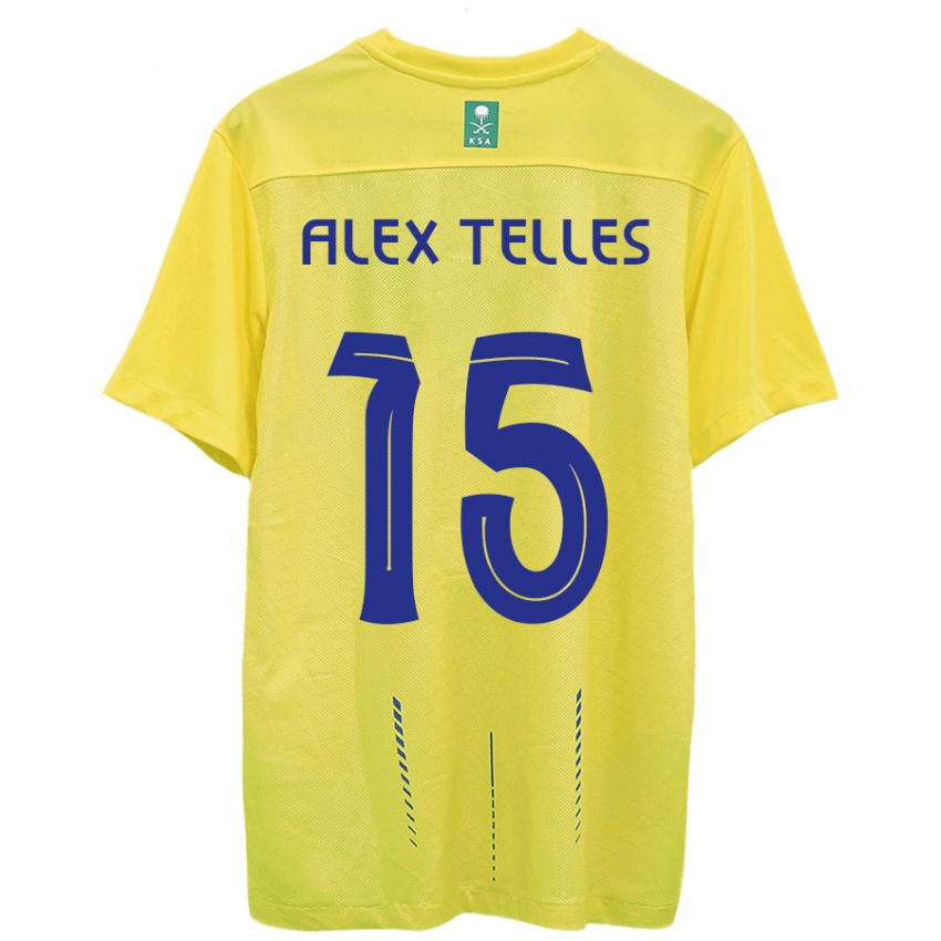 Heren Alex Telles #15 Geel Thuisshirt Thuistenue 2023/24 T-Shirt