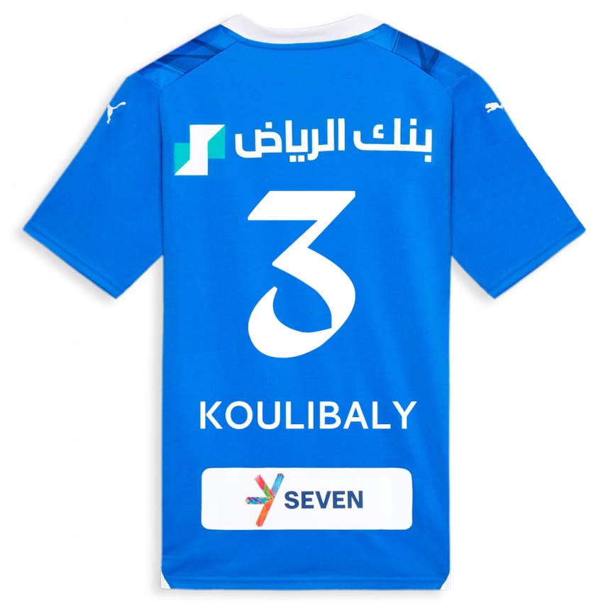 Heren Kalidou Koulibaly #3 Blauw Thuisshirt Thuistenue 2023/24 T-Shirt