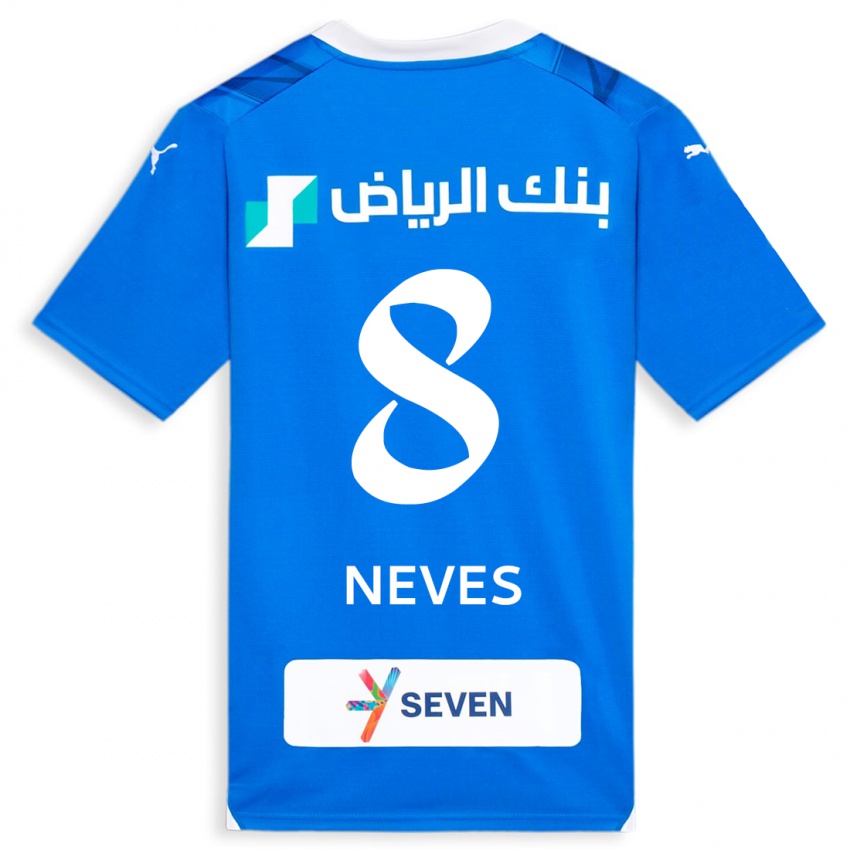 Heren Ruben Neves #8 Blauw Thuisshirt Thuistenue 2023/24 T-Shirt