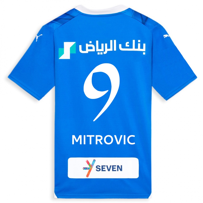 Heren Aleksandar Mitrovic #9 Blauw Thuisshirt Thuistenue 2023/24 T-Shirt