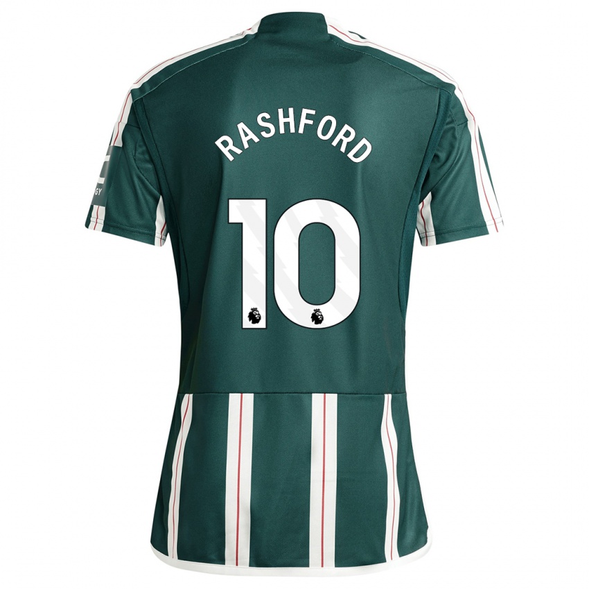Heren Marcus Rashford #10 Donkergroen Uitshirt Uittenue 2023/24 T-Shirt