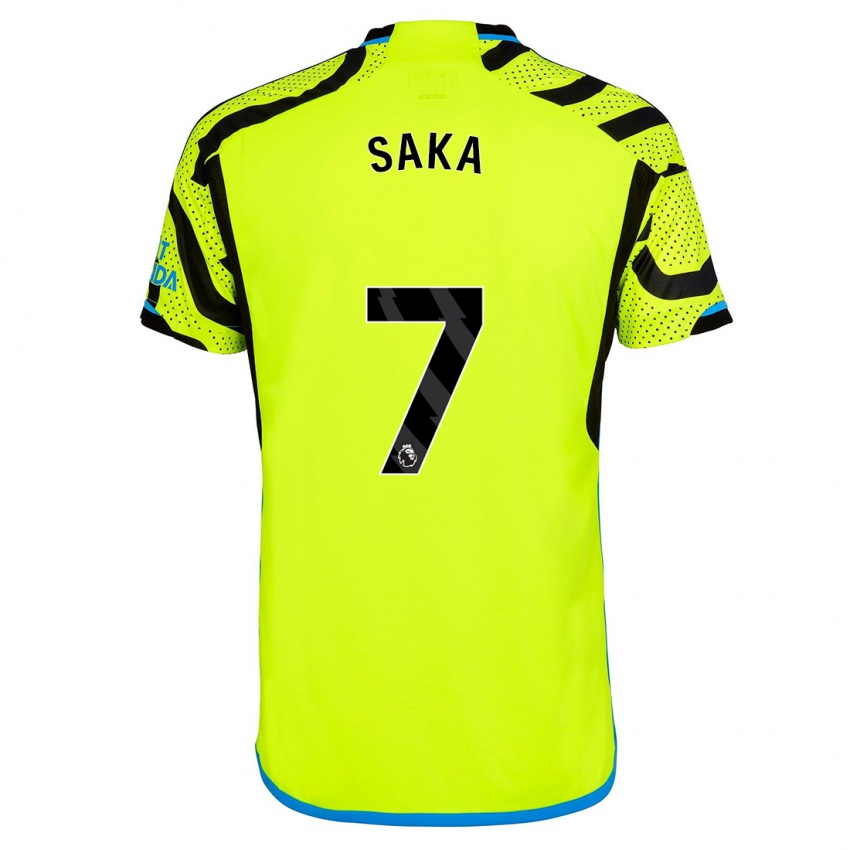 Heren Bukayo Saka #7 Geel Uitshirt Uittenue 2023/24 T-Shirt