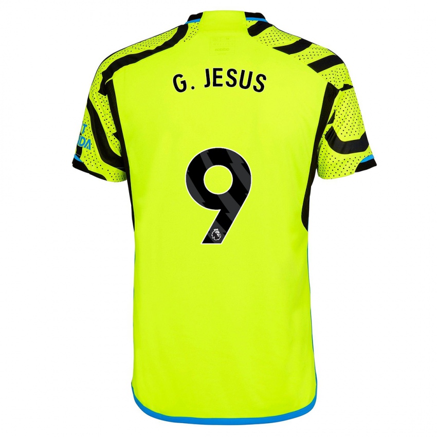 Heren Gabriel Jesus #9 Geel Uitshirt Uittenue 2023/24 T-Shirt