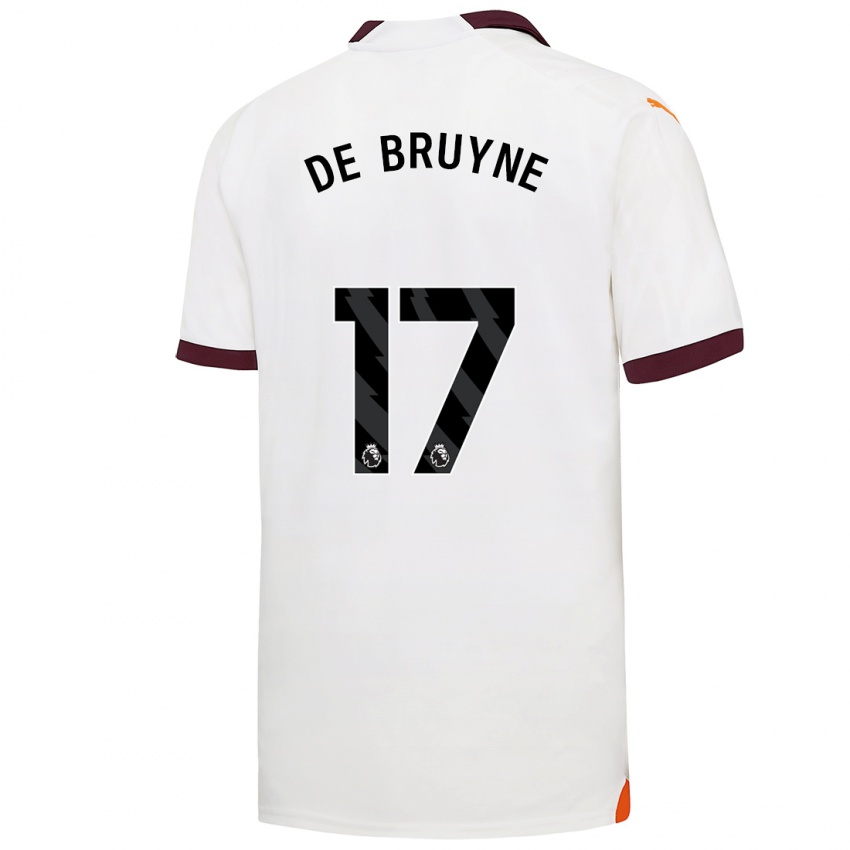 Heren Kevin De Bruyne #17 Wit Uitshirt Uittenue 2023/24 T-Shirt