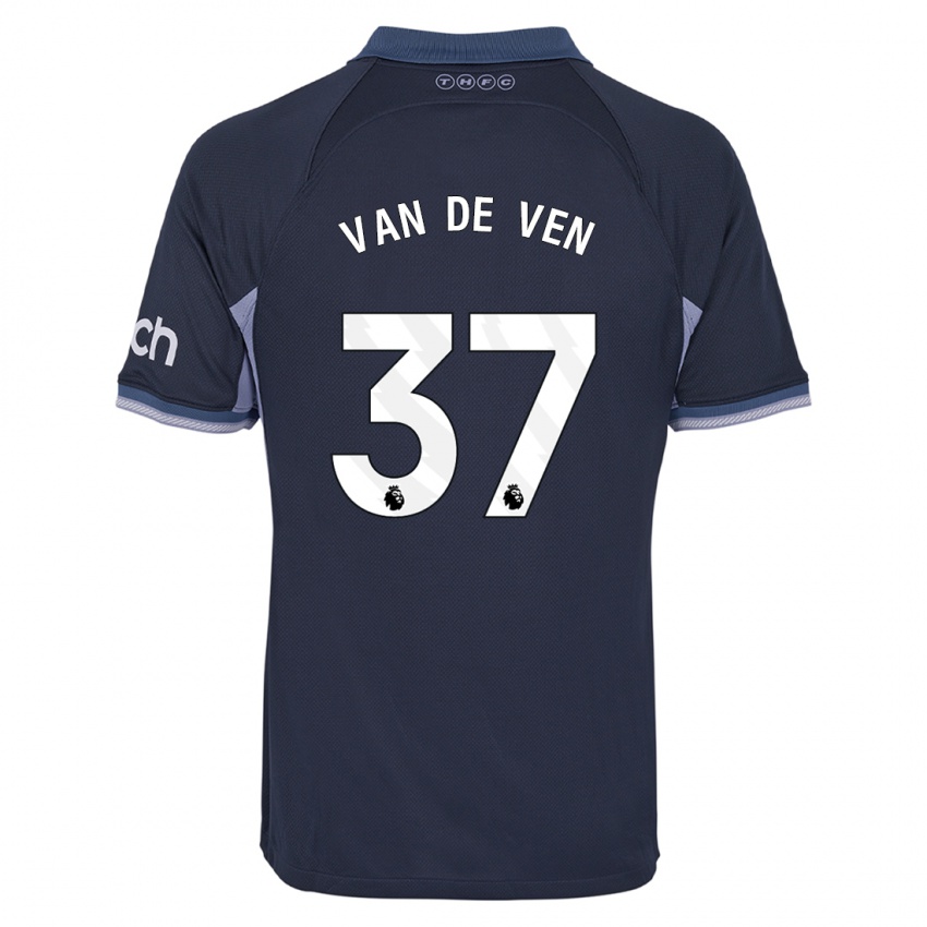 Heren Micky Van De Ven #37 Donkerblauw Uitshirt Uittenue 2023/24 T-Shirt