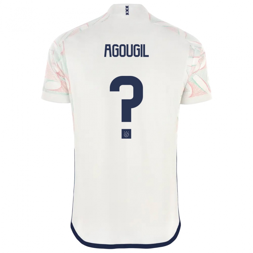 Heren Oualid Agougil #0 Wit Uitshirt Uittenue 2023/24 T-Shirt