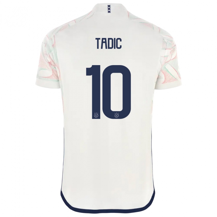Heren Dusan Tadic #10 Wit Uitshirt Uittenue 2023/24 T-Shirt