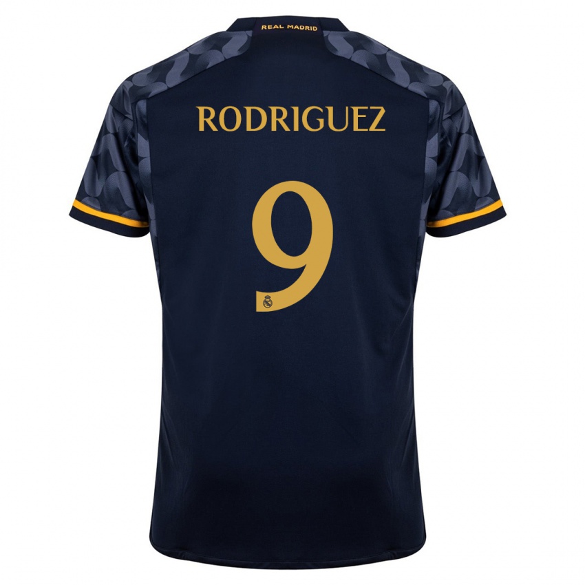 Heren Alvaro Rodriguez #9 Donkerblauw Uitshirt Uittenue 2023/24 T-Shirt