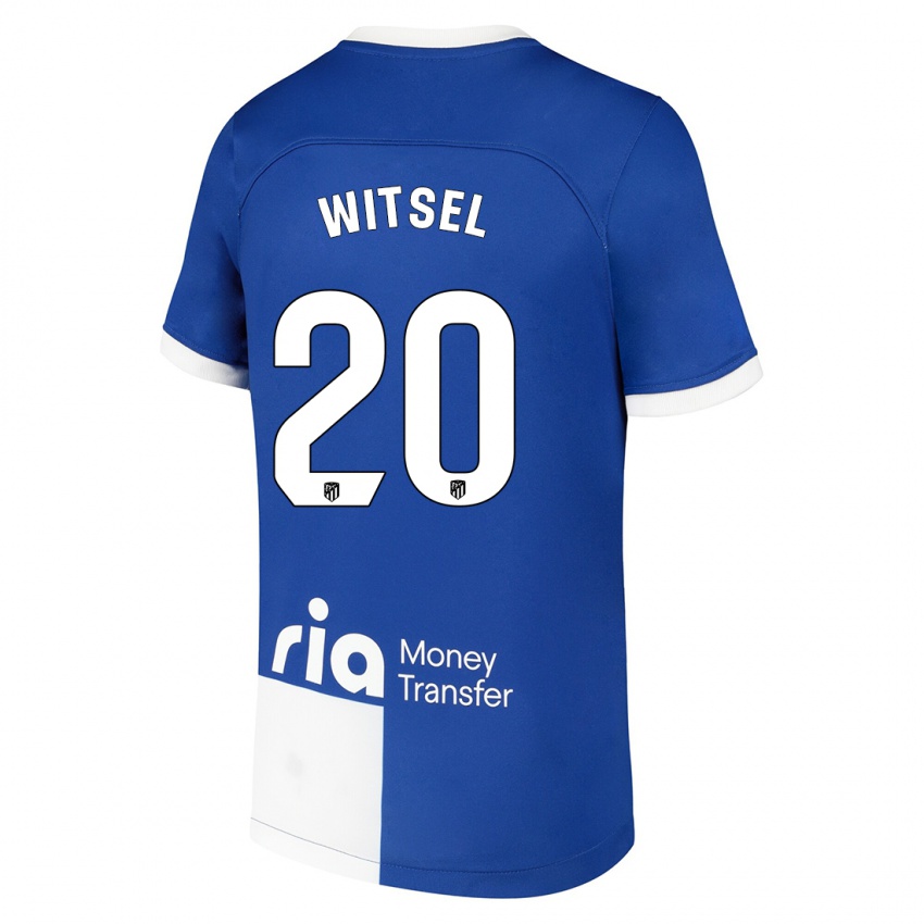 Heren Axel Witsel #20 Blauw Wit Uitshirt Uittenue 2023/24 T-Shirt