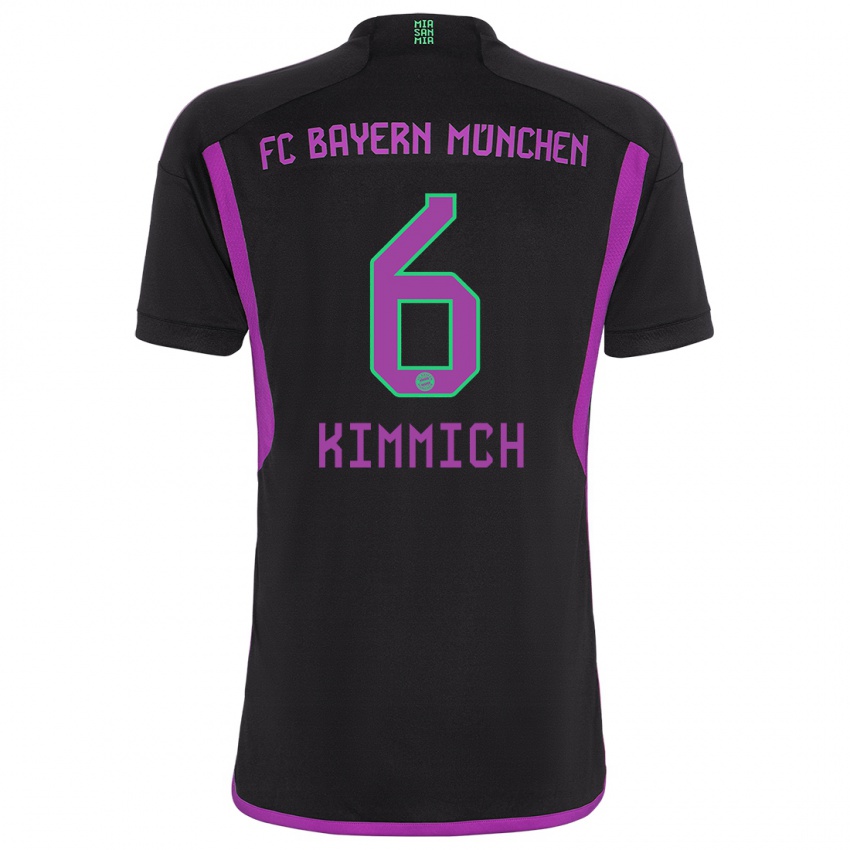 Heren Joshua Kimmich #6 Zwart Uitshirt Uittenue 2023/24 T-Shirt