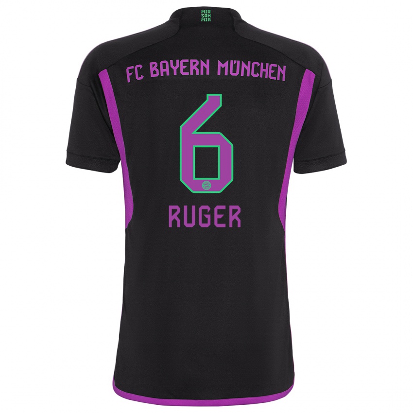 Heren Kurt Ruger #6 Zwart Uitshirt Uittenue 2023/24 T-Shirt