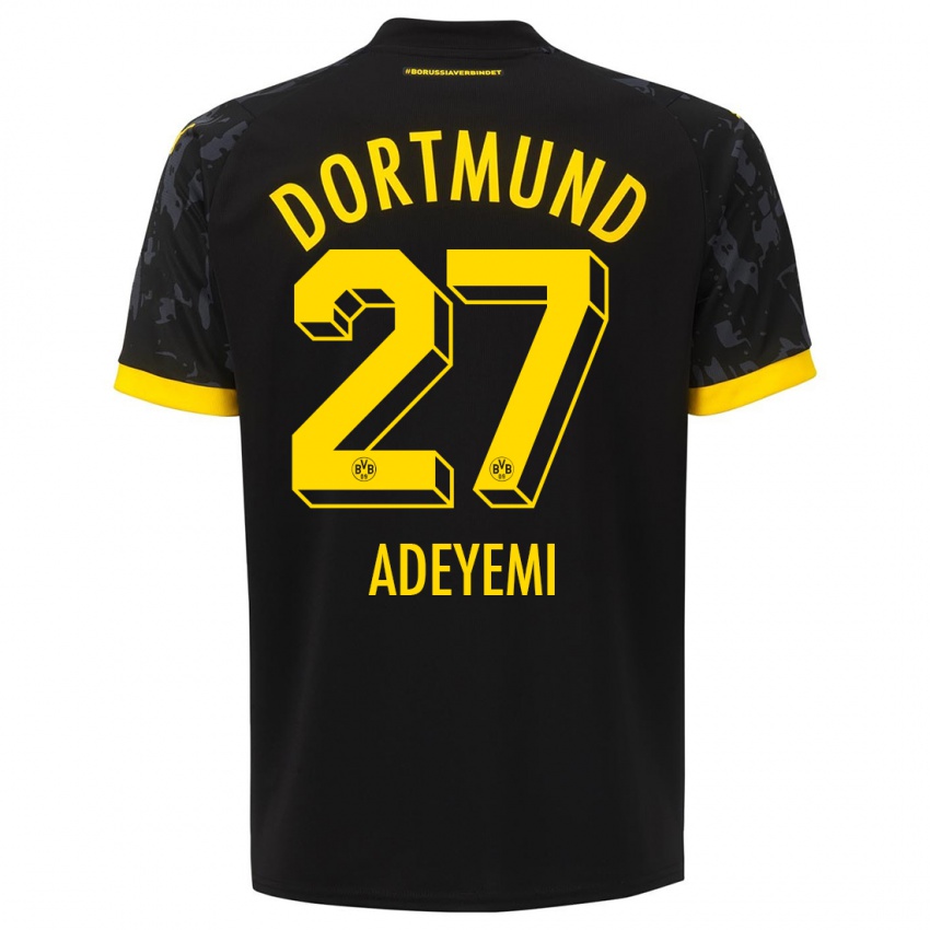 Heren Karim Adeyemi #27 Zwart Uitshirt Uittenue 2023/24 T-Shirt
