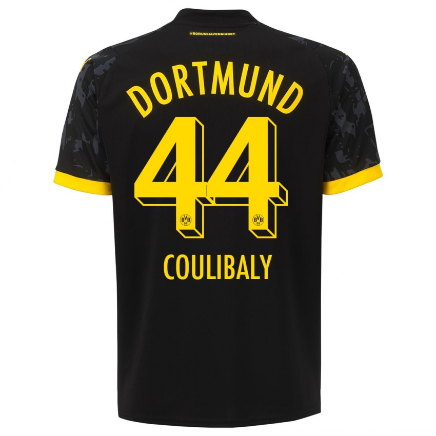 Heren Soumaila Coulibaly #44 Zwart Uitshirt Uittenue 2023/24 T-Shirt