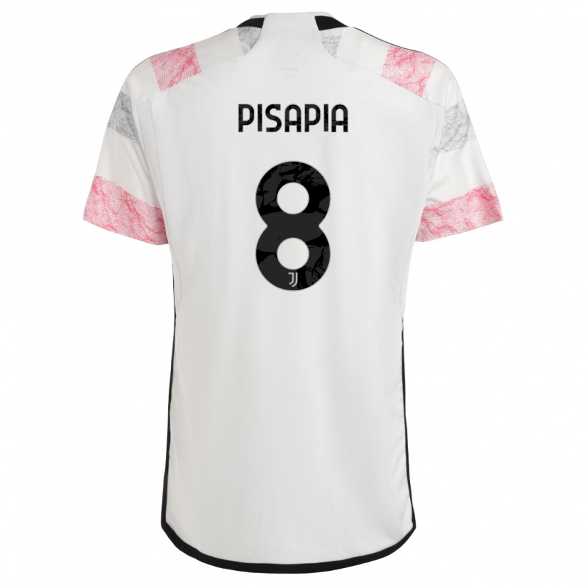 Heren Luciano Pisapia #8 Wit Roze Uitshirt Uittenue 2023/24 T-Shirt