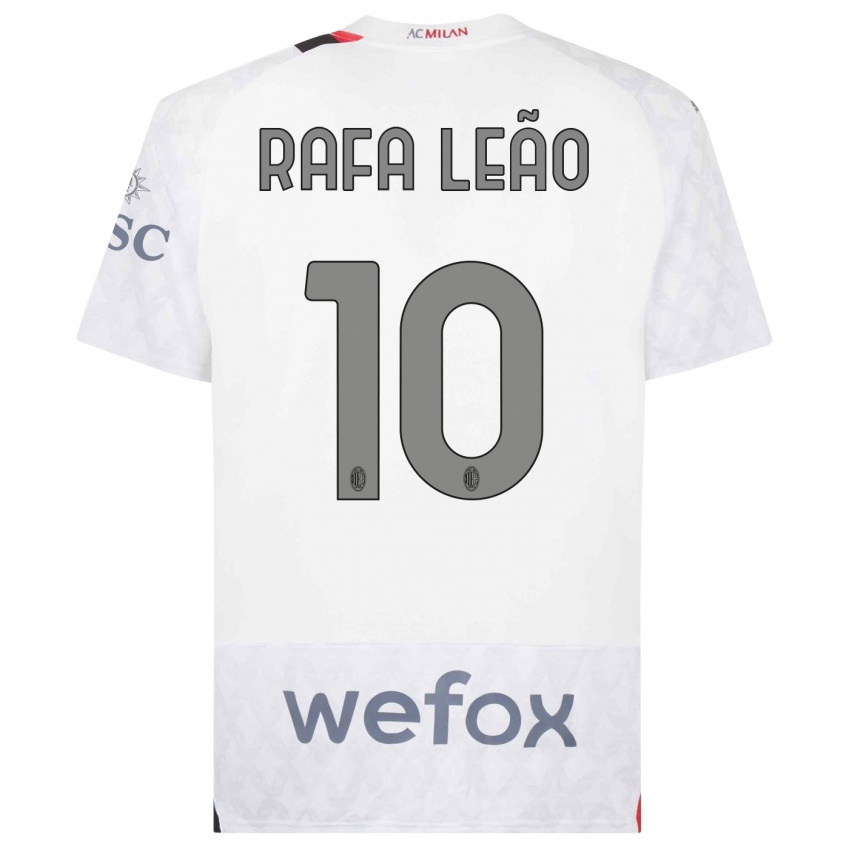 Heren Rafael Leao #10 Wit Uitshirt Uittenue 2023/24 T-Shirt