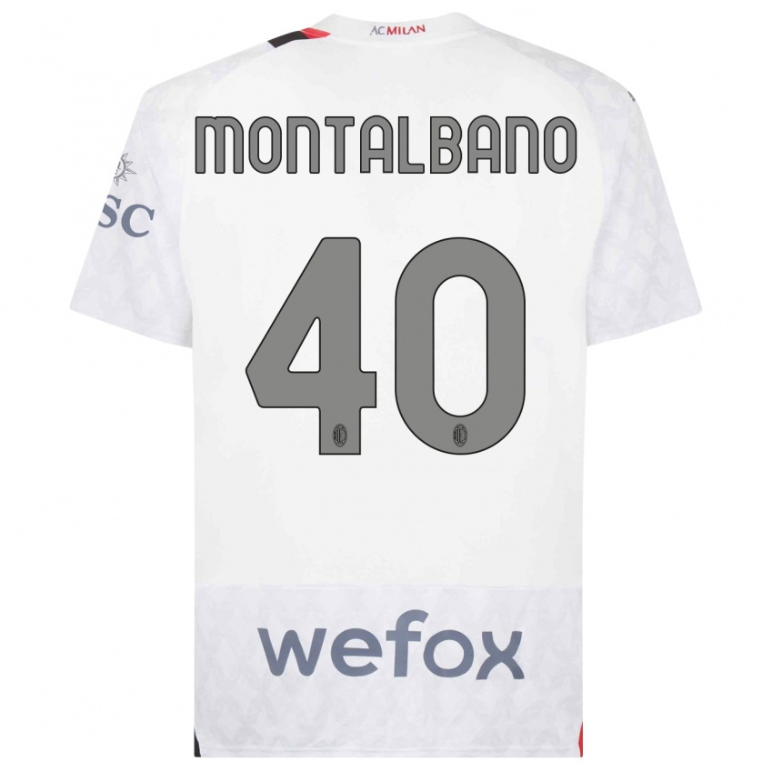 Heren Nicolo Montalbano #40 Wit Uitshirt Uittenue 2023/24 T-Shirt