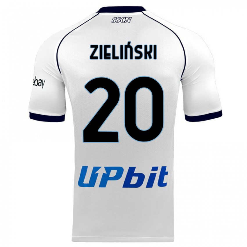 Heren Piotr Zielinski #20 Wit Uitshirt Uittenue 2023/24 T-Shirt