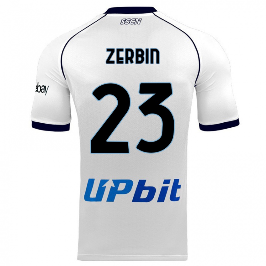 Heren Alessio Zerbin #23 Wit Uitshirt Uittenue 2023/24 T-Shirt