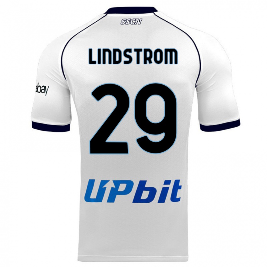 Heren Jesper Lindstrom #29 Wit Uitshirt Uittenue 2023/24 T-Shirt