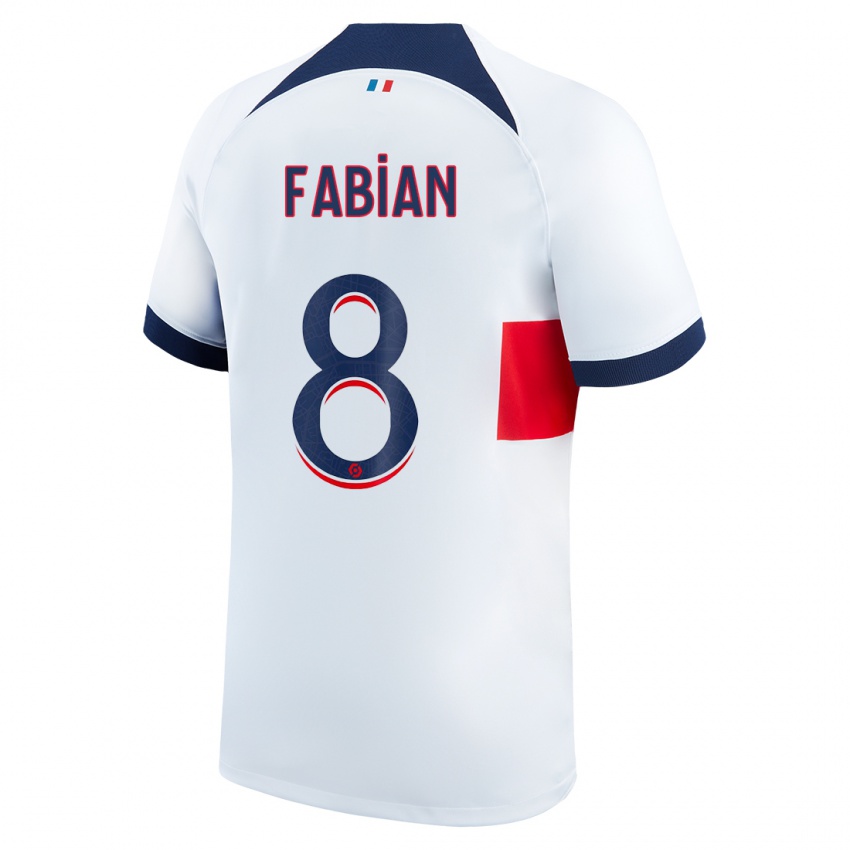 Heren Fabian Ruiz #8 Wit Uitshirt Uittenue 2023/24 T-Shirt