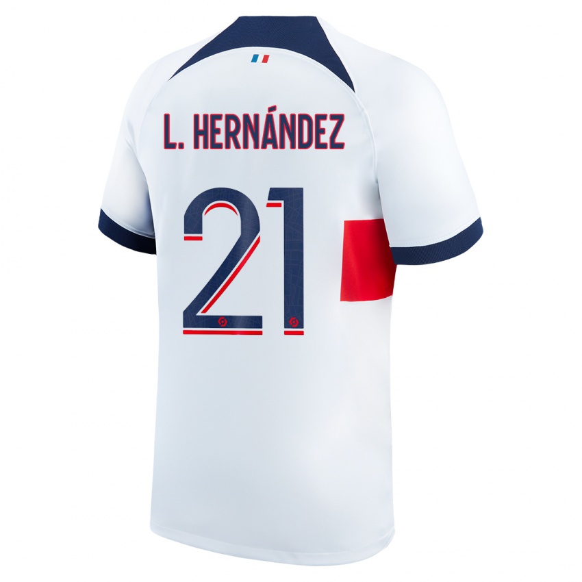 Heren Lucas Hernandez #21 Wit Uitshirt Uittenue 2023/24 T-Shirt