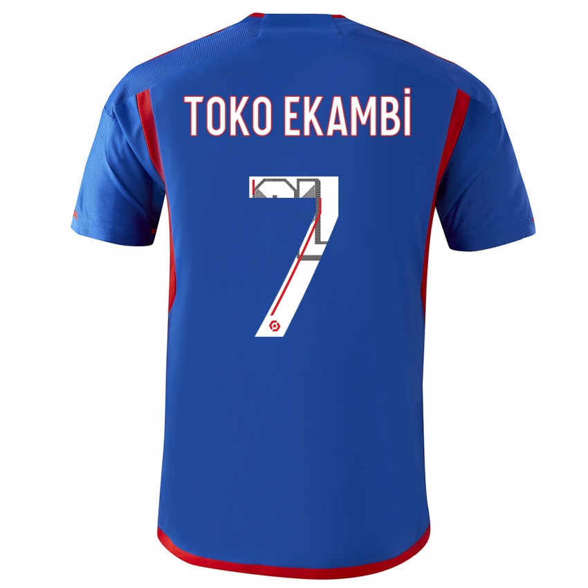 Heren Karl Toko Ekambi #7 Blauw Rood Uitshirt Uittenue 2023/24 T-Shirt