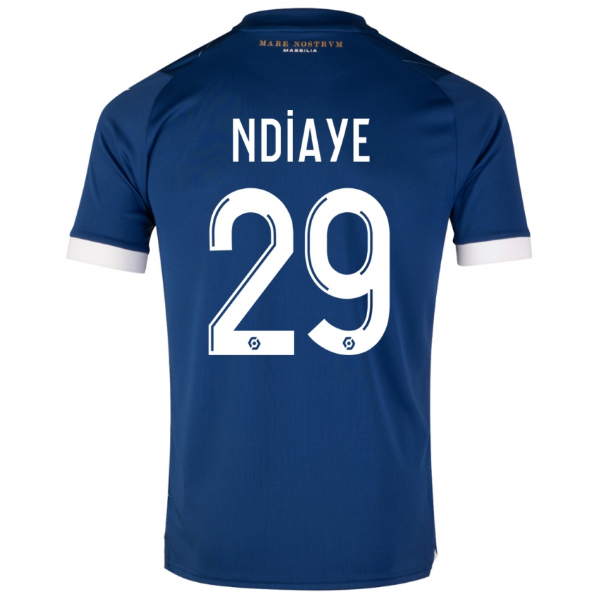 Heren Iliman Ndiaye #29 Donkerblauw Uitshirt Uittenue 2023/24 T-Shirt