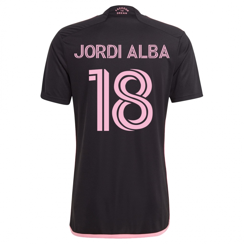 Heren Jordi Alba #18 Zwart Uitshirt Uittenue 2023/24 T-Shirt