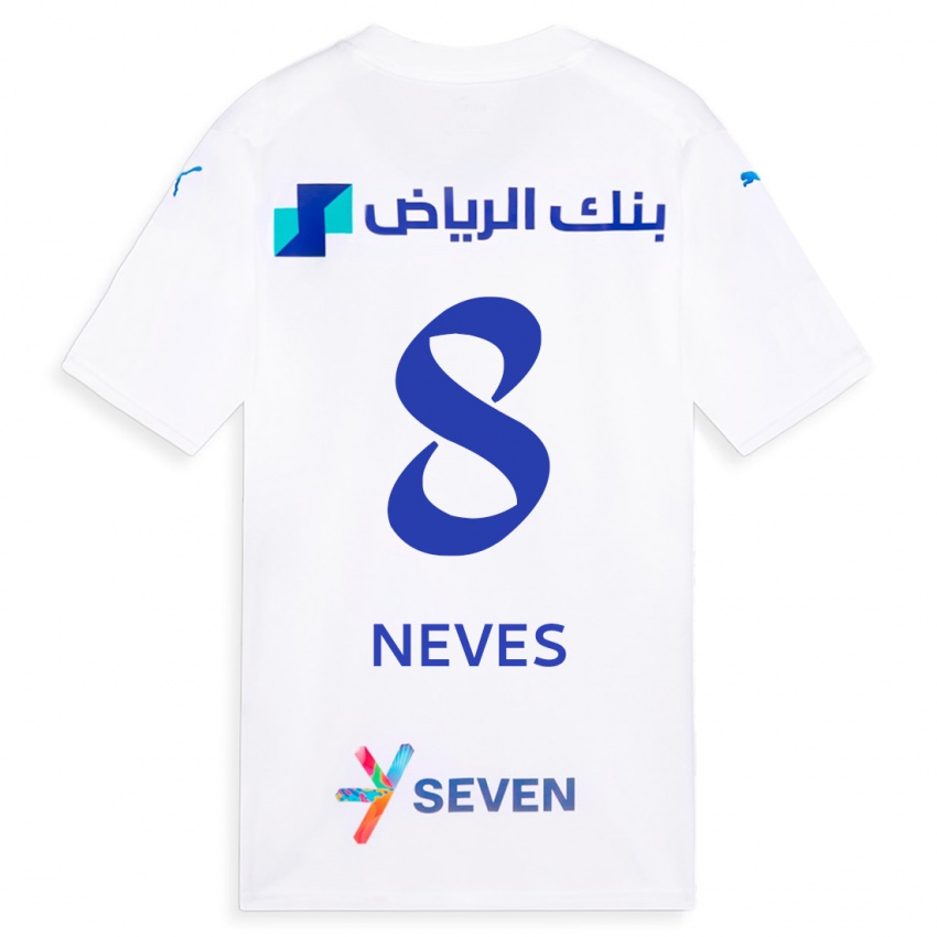 Heren Rúben Neves #8 Wit Uitshirt Uittenue 2023/24 T-Shirt