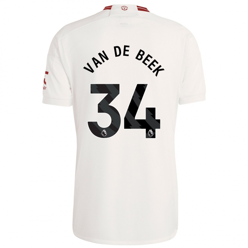 Heren Donny Van De Beek #34 Wit Thuisshirt Derde Tenue 2023/24 T-Shirt