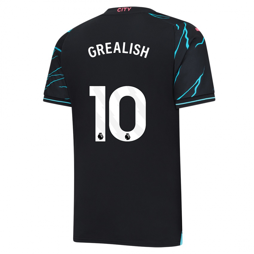 Heren Jack Grealish #10 Donkerblauw Thuisshirt Derde Tenue 2023/24 T-Shirt