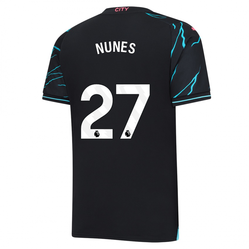 Heren Matheus Nunes #27 Donkerblauw Thuisshirt Derde Tenue 2023/24 T-Shirt