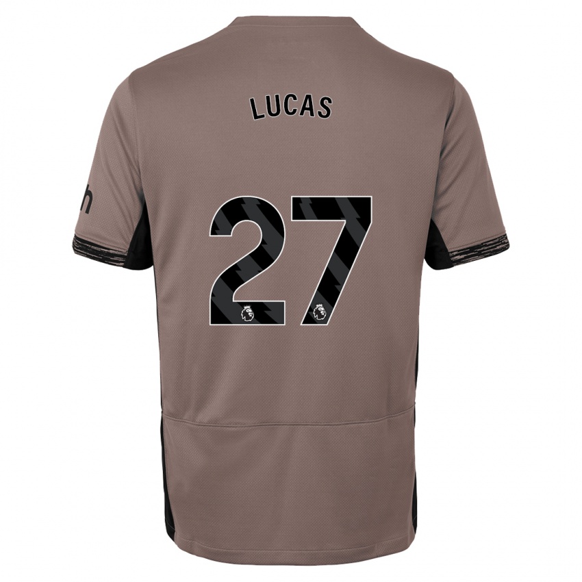 Heren Lucas Moura #27 Donker Beige Thuisshirt Derde Tenue 2023/24 T-Shirt