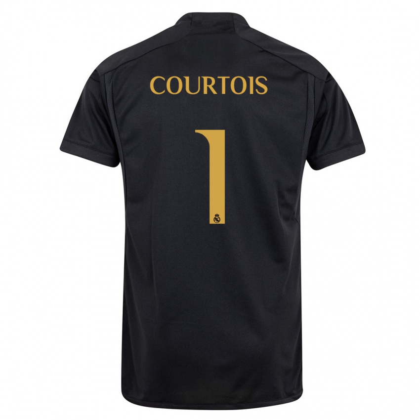 Heren Thibaut Courtois #1 Zwart Thuisshirt Derde Tenue 2023/24 T-Shirt