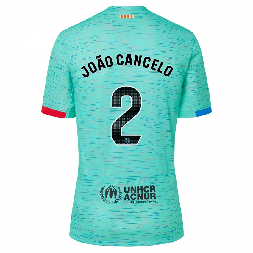 Heren Joao Cancelo #2 Licht Aqua Thuisshirt Derde Tenue 2023/24 T-Shirt