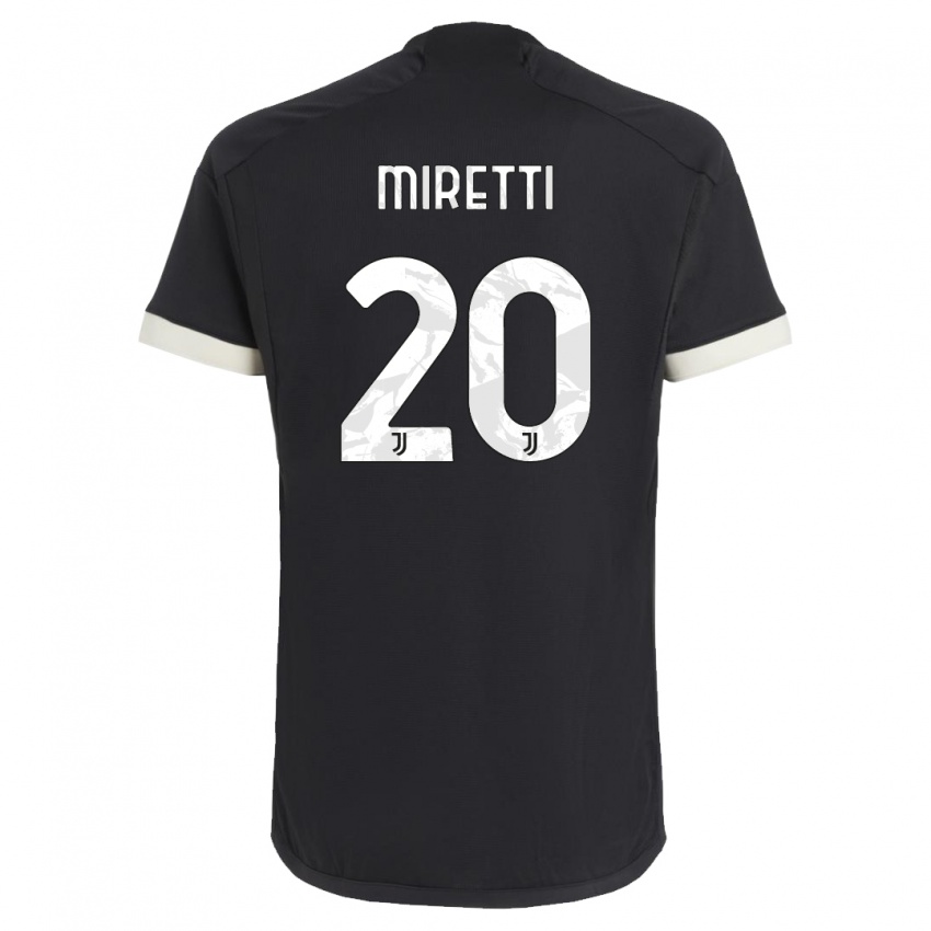 Heren Fabio Miretti #20 Zwart Thuisshirt Derde Tenue 2023/24 T-Shirt